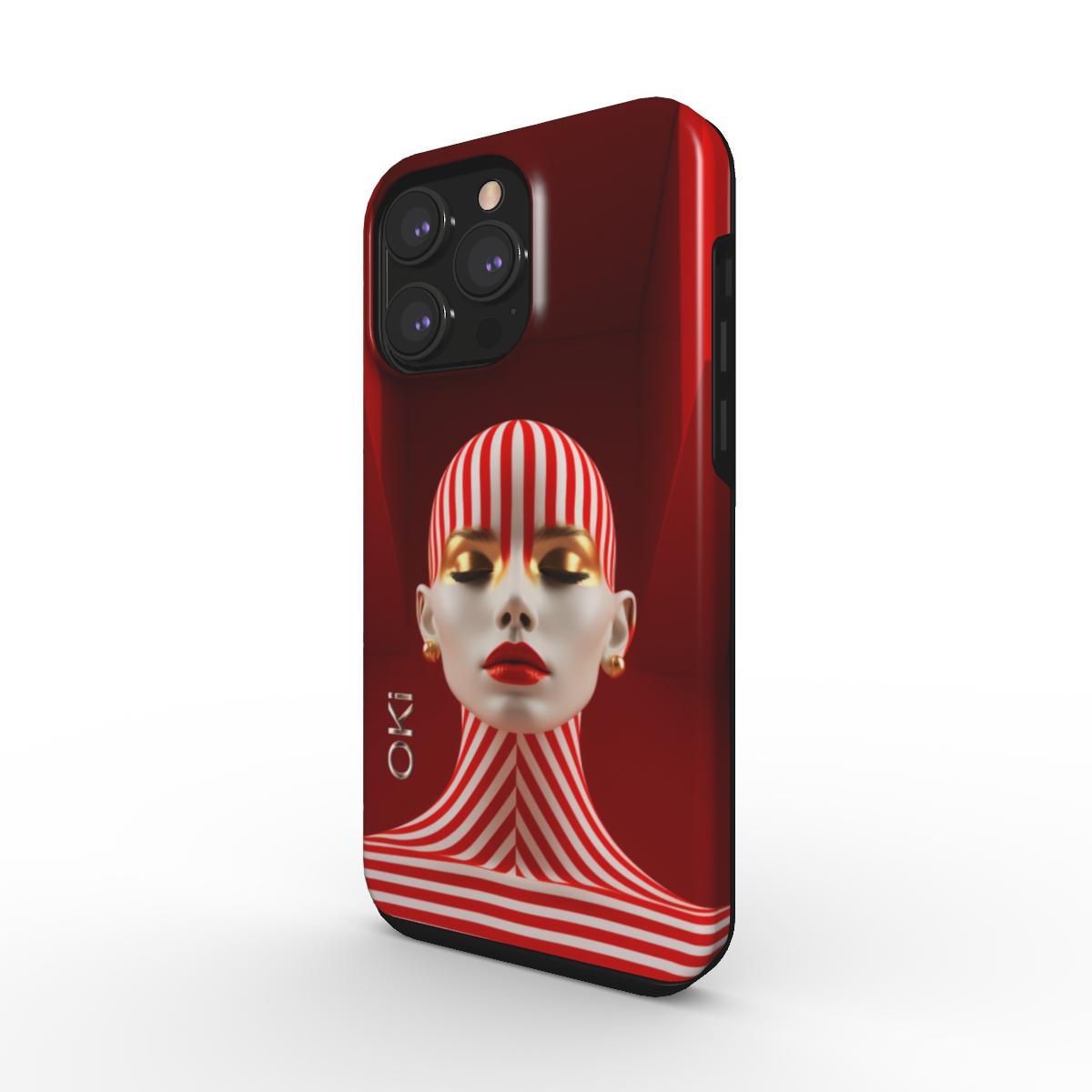 Telefono dėklas dvisluoksnis RAUDONAS FUTURIZMAS - dovanos.online